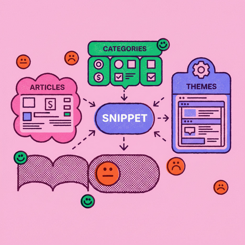 Content blocks and snippet organization diagram