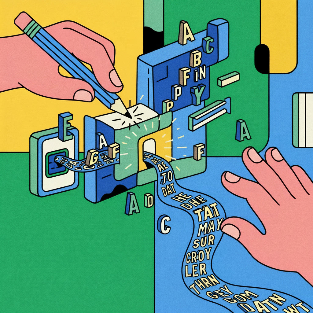 Abstract illustration of language shaping technology